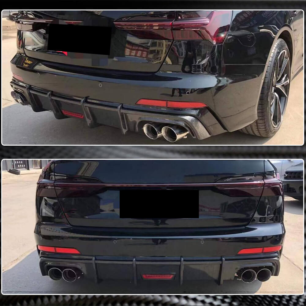 Rear Bumper Diffuser (for Base Sedan 2018-2023, Carbon) for Audi A6 C8 2018–2025 - image 4
