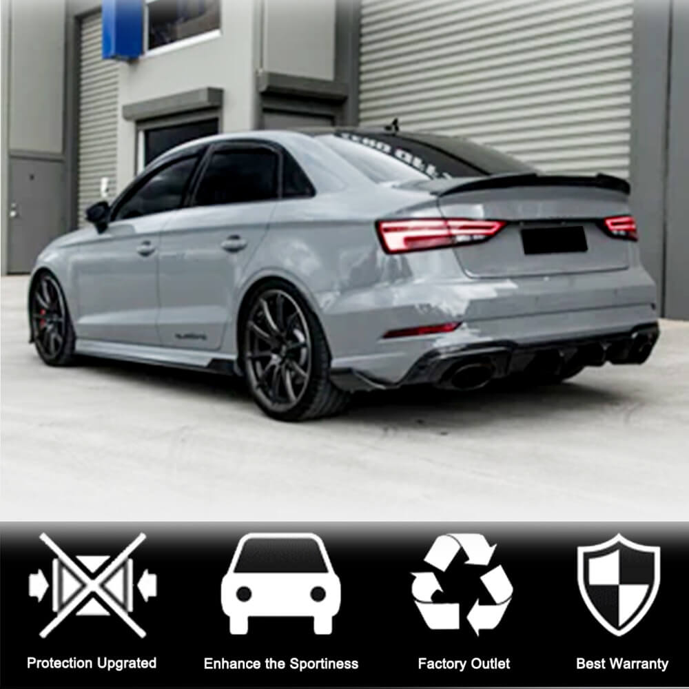 Side Skirts V1 (for S-Line SD, Carbon) for Audi A3 2012-2020 - image 4