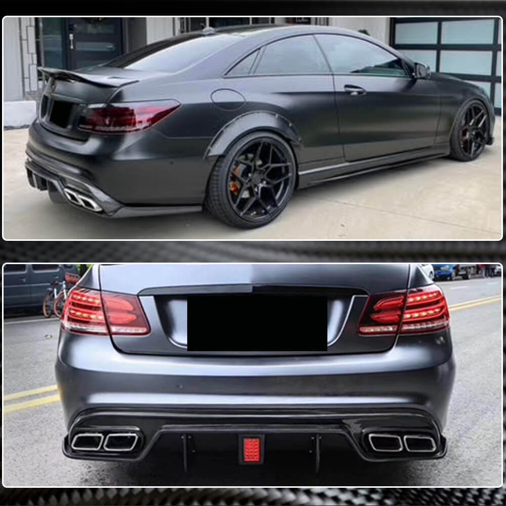 Rear bumper diffuser (for AMG-Line 2014-2016, Carbon) for Mercedes E-class coupe C207 2010-2017 - image 4