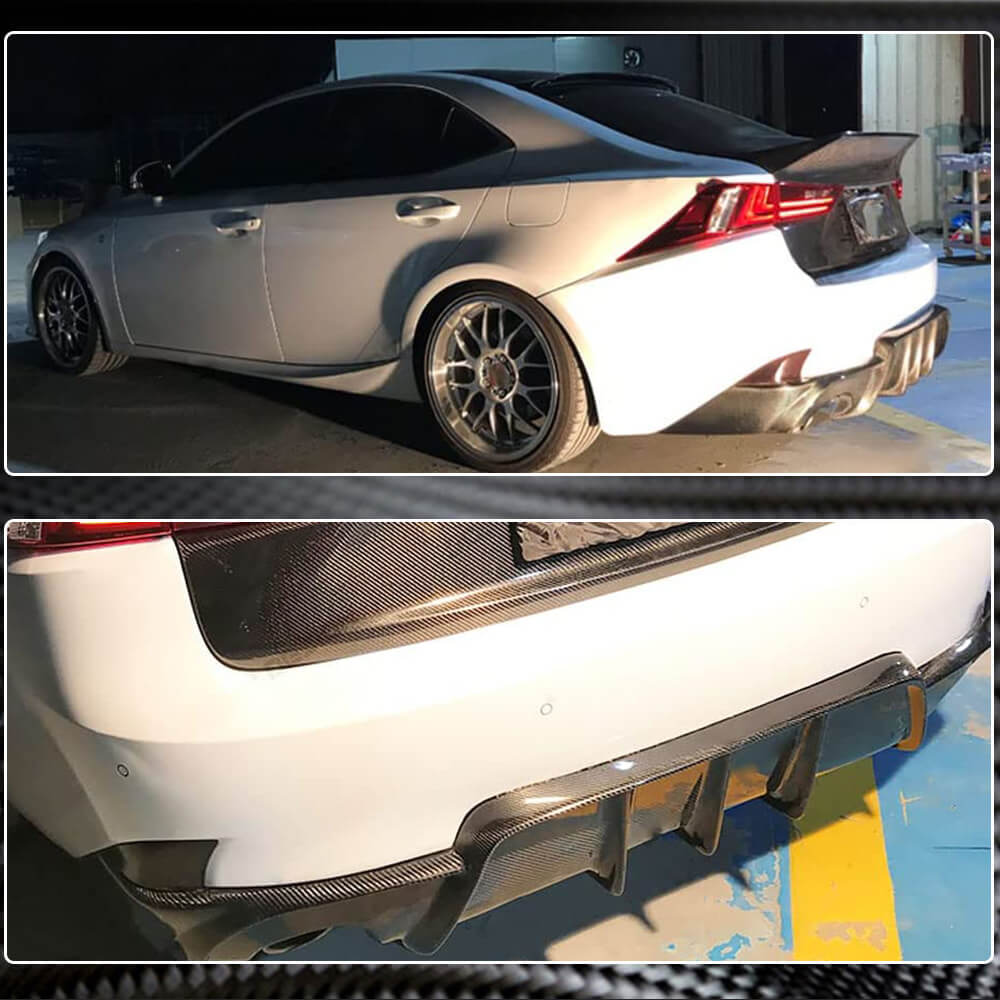 Rear Bumper Diffuser V1 for Base/F-Sport 2013-2016, Carbon for Lexus IS 2013- - image 4