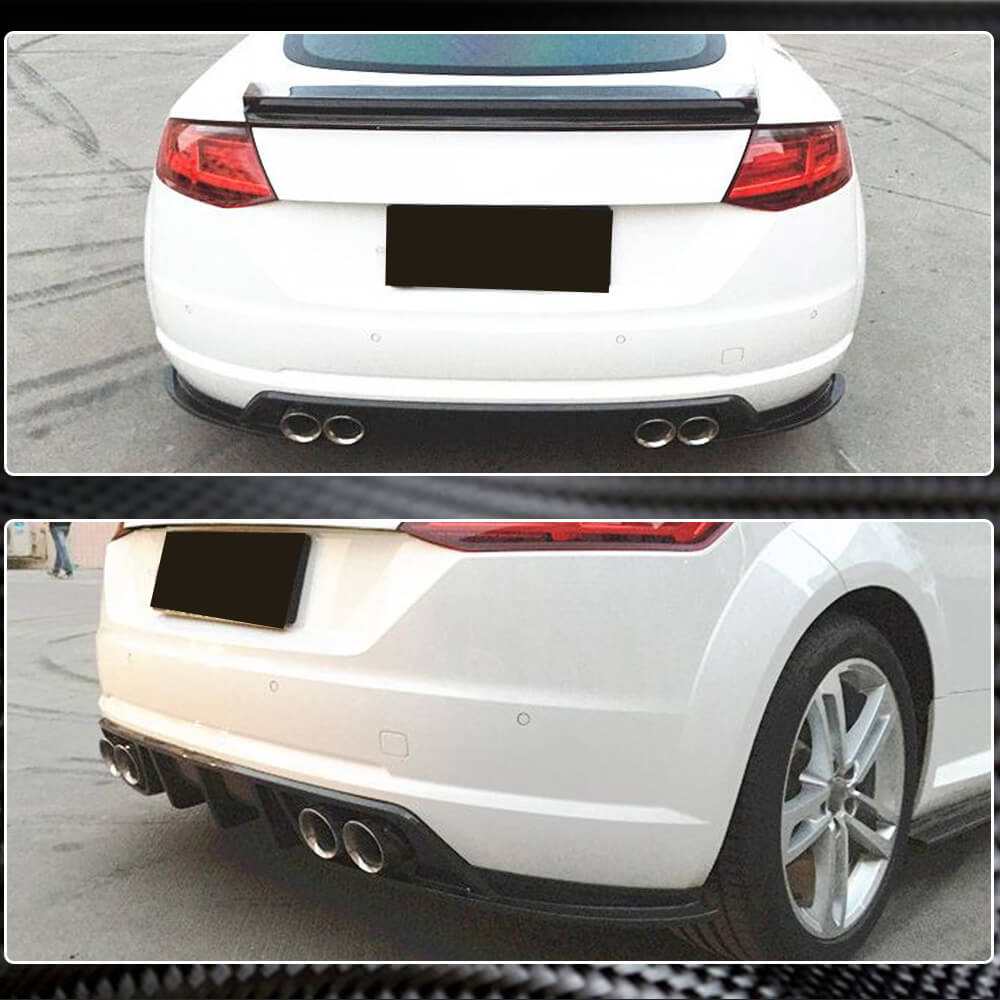 Rear bumper diffuser (for Base, 2014-2019, Carbon) for Audi TT 2014-2023 - image 4
