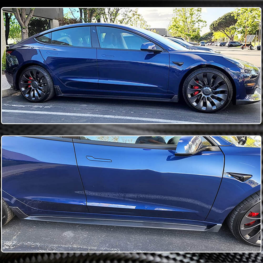 Side Skirts Carbon Fiber V4 (2016-2022) for Tesla Model 3 - image 4