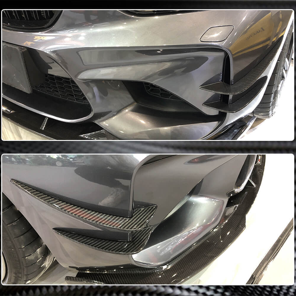 Front Bumper Splitters Carbon Fiber V1 (for F87 M2 2016-2020) for BMW 2 Series F22/23 2014-2021 - image 4