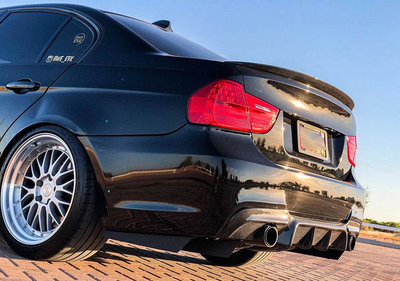 Rear Bumper Diffuser Carbon Fiber V2 (for E90 M Sport) for BMW 3 series E-90/91/92/93 2005-2011 - image 4
