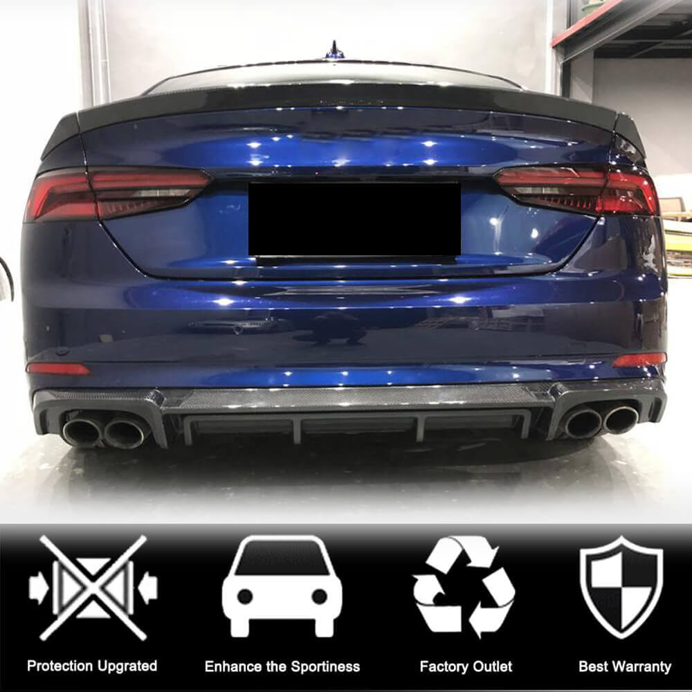 Rear Bumper Diffuser V2 (for S-Line 2016-2020, Carbon) for Audi A5 2016-2025 - image 4