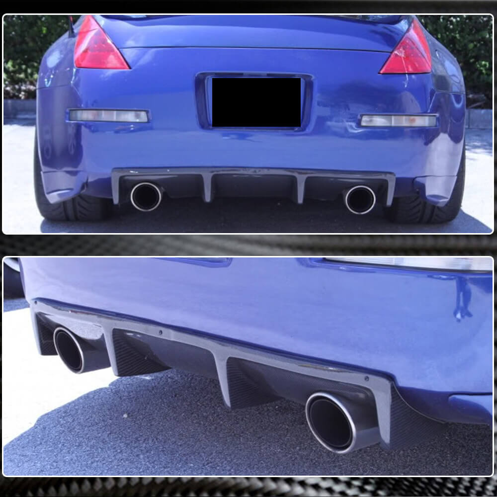 Rear Bumper Diffuser (2003-2009, Carbon) for Nissan 350Z 2002-2009 - image 4