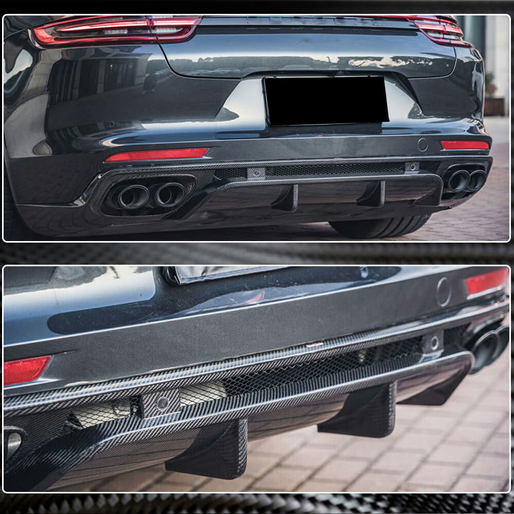 Rear bumper diffuser (2016-2020, Carbon) for Porsche Panamera 2016-2023 - image 4