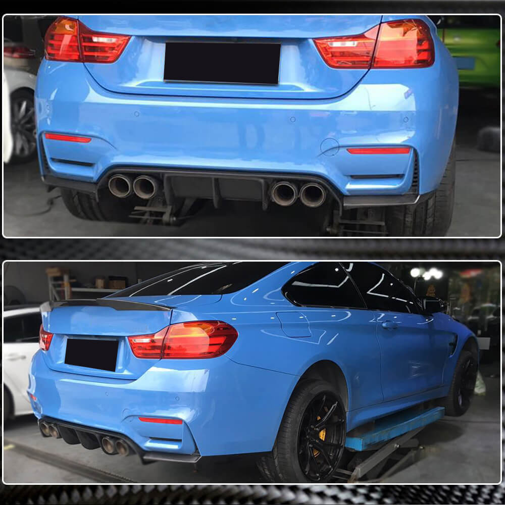 Rear Bumper Diffuser Carbon Fiber V6 (for F82/F83) for BMW 4 series F-32 2012-2020 - image 4