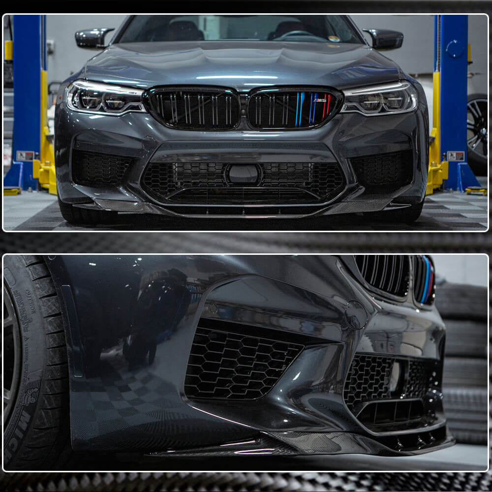Front Bumper Lip V4 for M5 F90 2017-2020 Carbon for BMW 5 Series G30/G31 2017-2023 - image 4