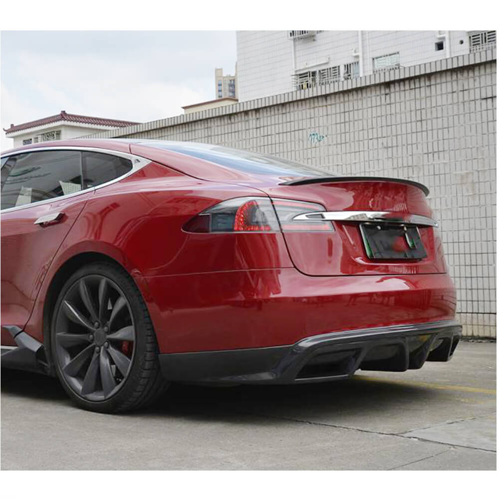 Rear Bumper Diffuser Carbon Fiber (2012-2015) for Tesla Model S - image 4