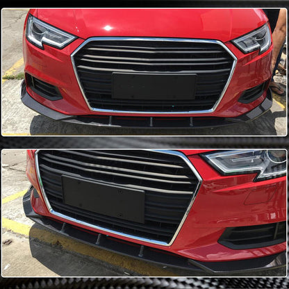 Front Bumper Lip Lip V1 (for Base 2017-2020 Sedan, Carbon) for Audi A3 2012-2020 - image 4
