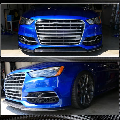 Front Bumper Lip V1 for S-Line SD 2012-2016, Carbon for Audi A3 2012-2020 - image 4