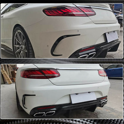 Covers on the rear bumper (for AMG / AMG-Line, Carbon) for Mercedes S-class C217 Coupe - image 4