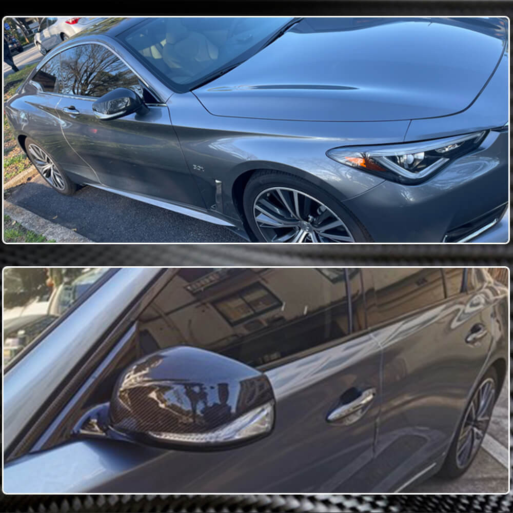 Mirror covers V1 (Carbon) for Infiniti Q50/Q60 2013-2024 - image 4