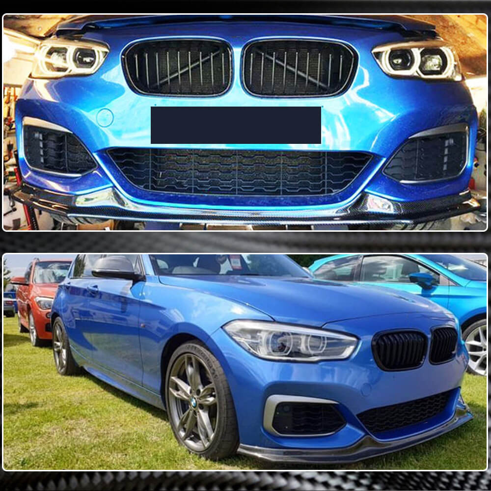 Front Bumper Lip Carbon Fiber V3 (2016-2019, M-Sport) for BMW 1 series F20/21 2011-2019 - image 4