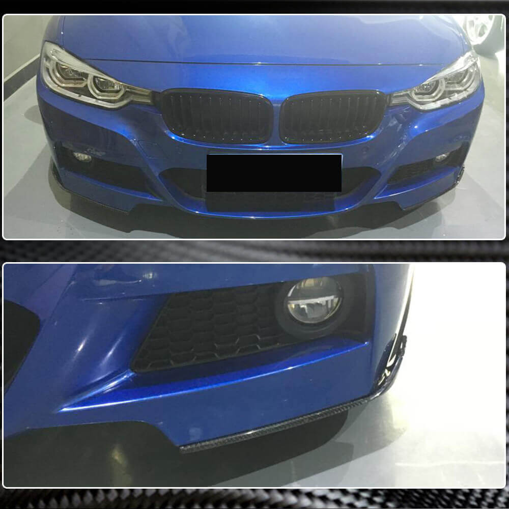 Front Bumper Splitters Carbon Fiber V1 (for M-Sport) for BMW 3 series F-30/31/34 2012-2019 - image 4