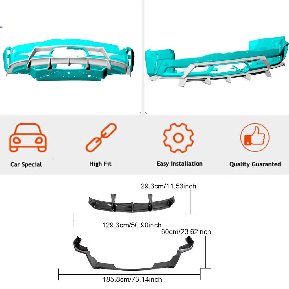 Rear bumper diffuser (for Z06, 2022-2024, Carbon) for Chevrolet Corvette C8 2019- - image 4