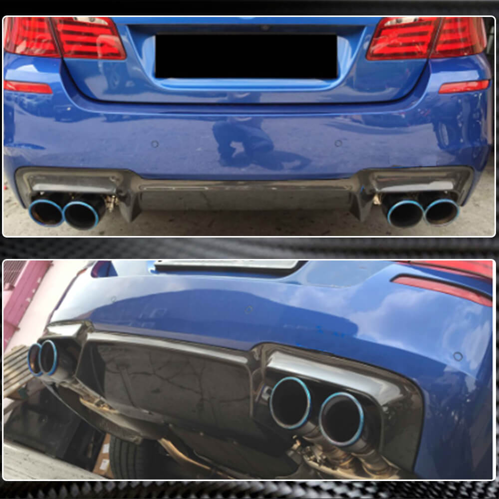 Rear Bumper Diffuser Carbon Fiber V4 (for M5) for BMW 5 series F-10/11/07 2010-2016 - image 4