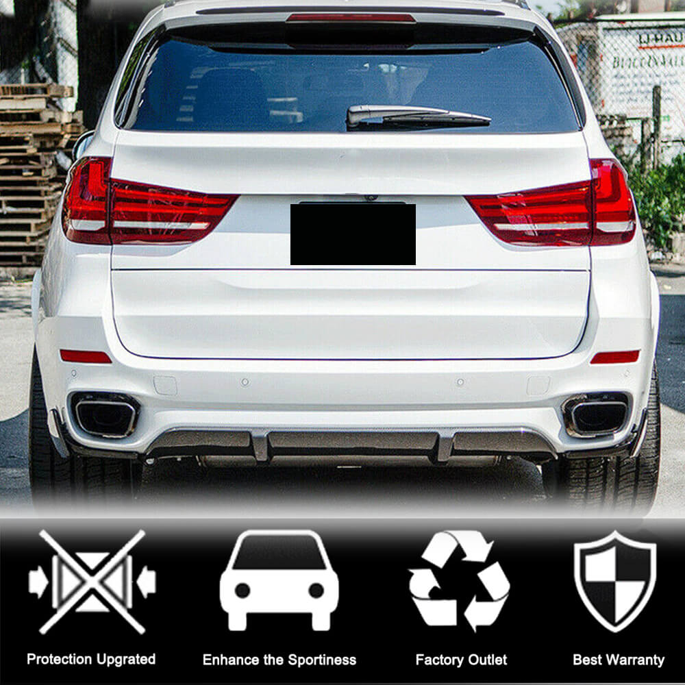 Rear Bumper Diffuser Carbon Fiber V2 (M-Sport) for BMW X5 F-15 2013-2018 - image 4
