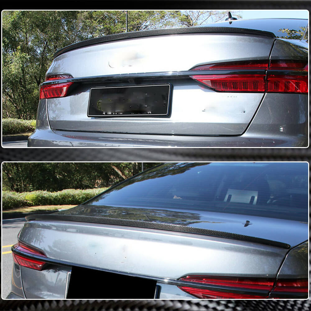 Rear Trunk Spoiler Carbon Fiber V3 for Audi A6 C8 2018- - image 4