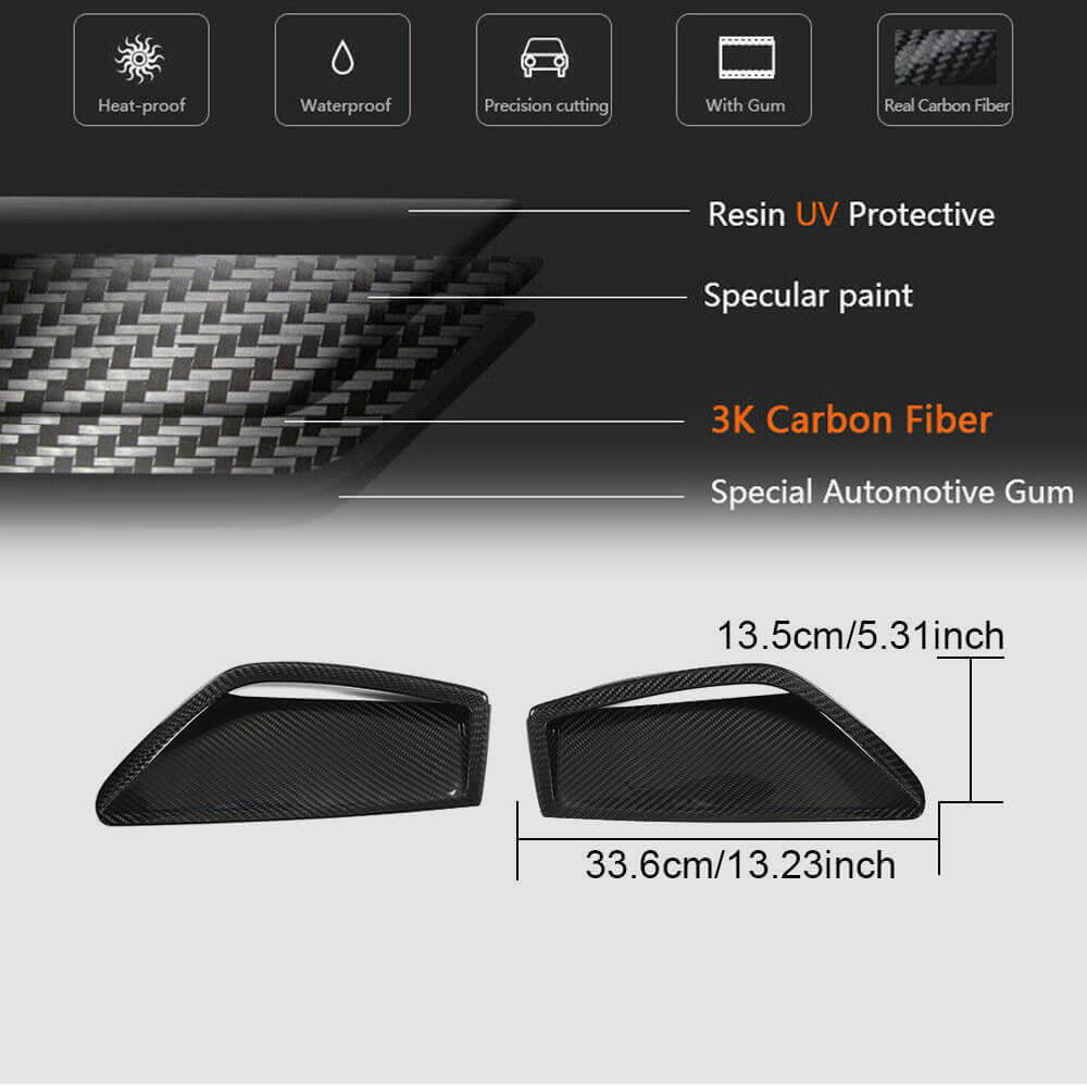 Front Bumper Vents Dry Carbon Fiber for Audi A6 C8 2018- - image 4