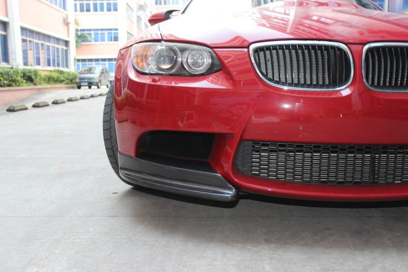 Front Bumper Flap Extensions (for E90 2008-2011 Base, Carbon) for BMW 3 Series E90/E91 2005-2011 - image 4