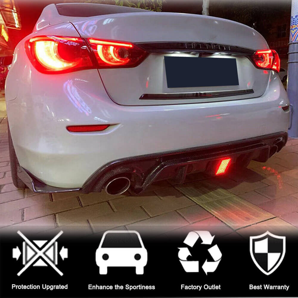 Rear bumper diffuser V4 (for Q50 Base/Sport 2018-2023, Carbon) for Infiniti Q50/Q60 2013-2024 - image 4