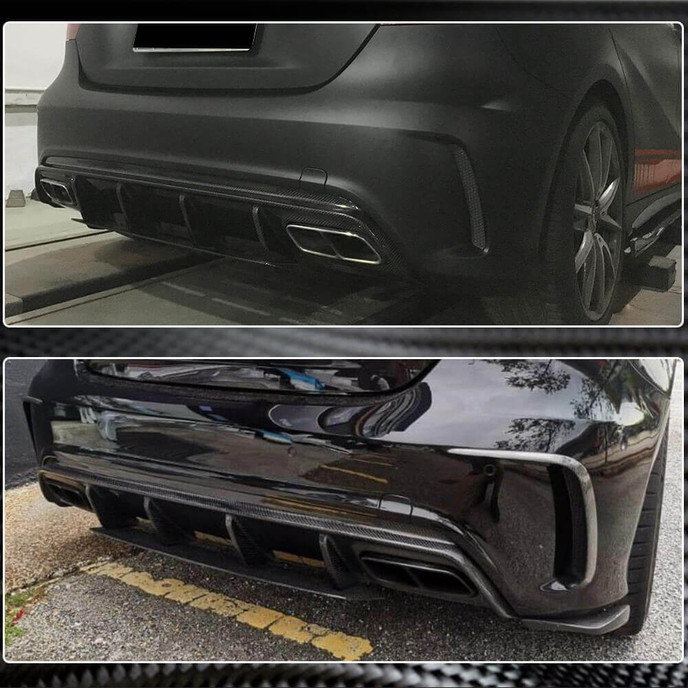 Rear bumper diffuser V1 (for AMG-Line / A45 AMG HB) for Mercedes A-class W176 2012-2018 - image 4
