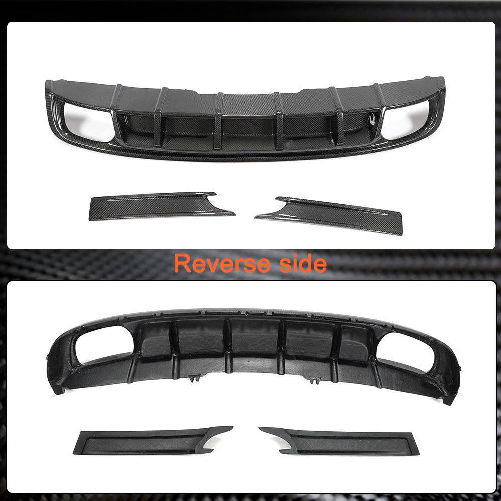 Rear bumper diffuser (for S4 2017-2020, Carbon) for Audi A4 B9 2015-2024 - image 4