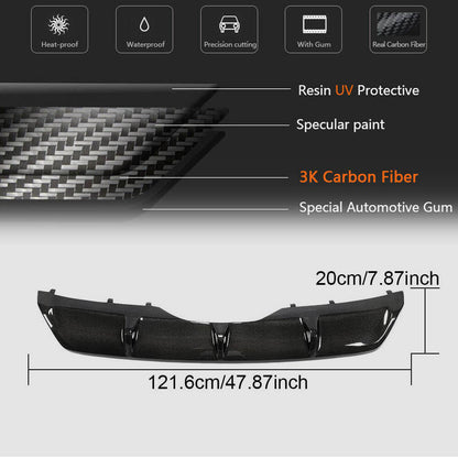 Rear Bumper Diffuser V1 (for Base, Carbon) for BMW X6 F-16 2014-2019 - image 4