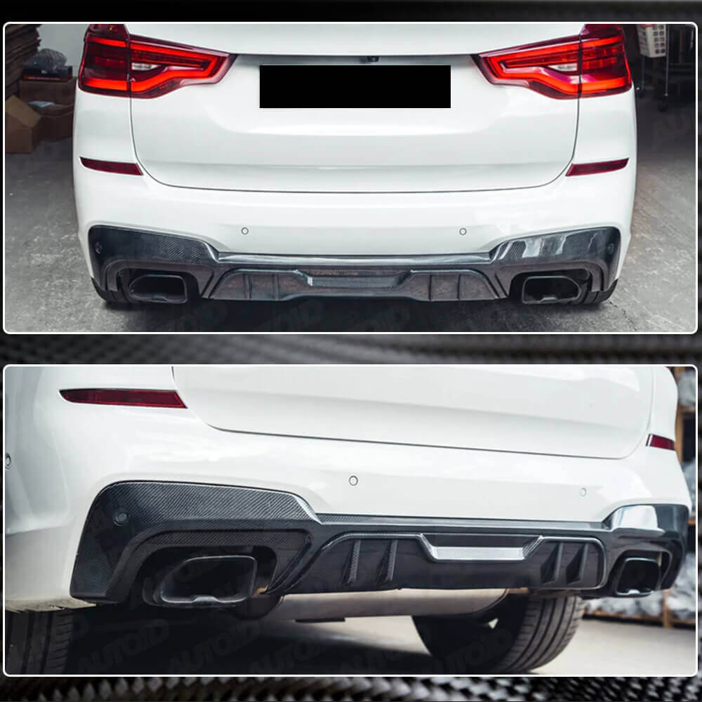 Rear Bumper Diffuser (for original M-Sport 2018-2021, Carbon) for BMW X3 G01 2018- - image 4