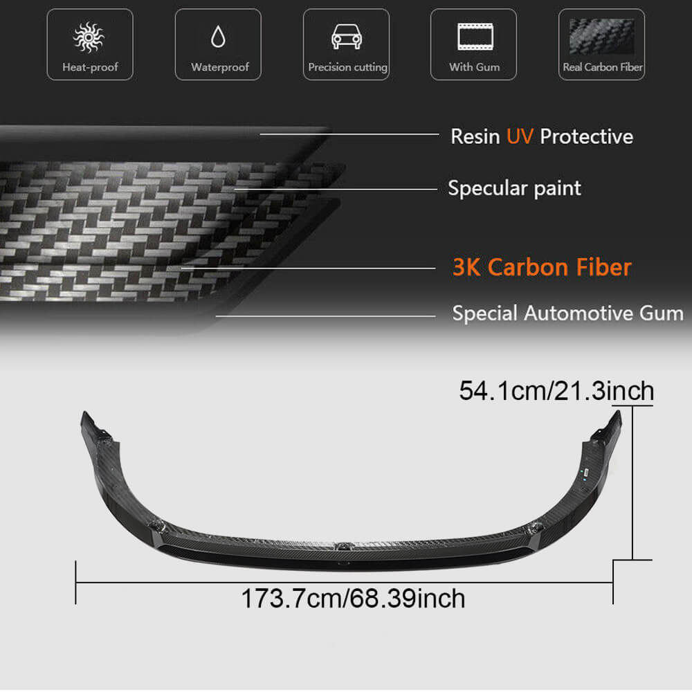 Cover on the front bumper Lip (for GTI HB, Dry carbon) for Volkswagen Golf 8 - image 4