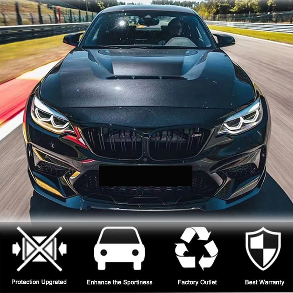 Front Bumper Lip V3 for F87 M2 Competition, Carbon for BMW 2 Series F22/F23 2014-2021 - image 4