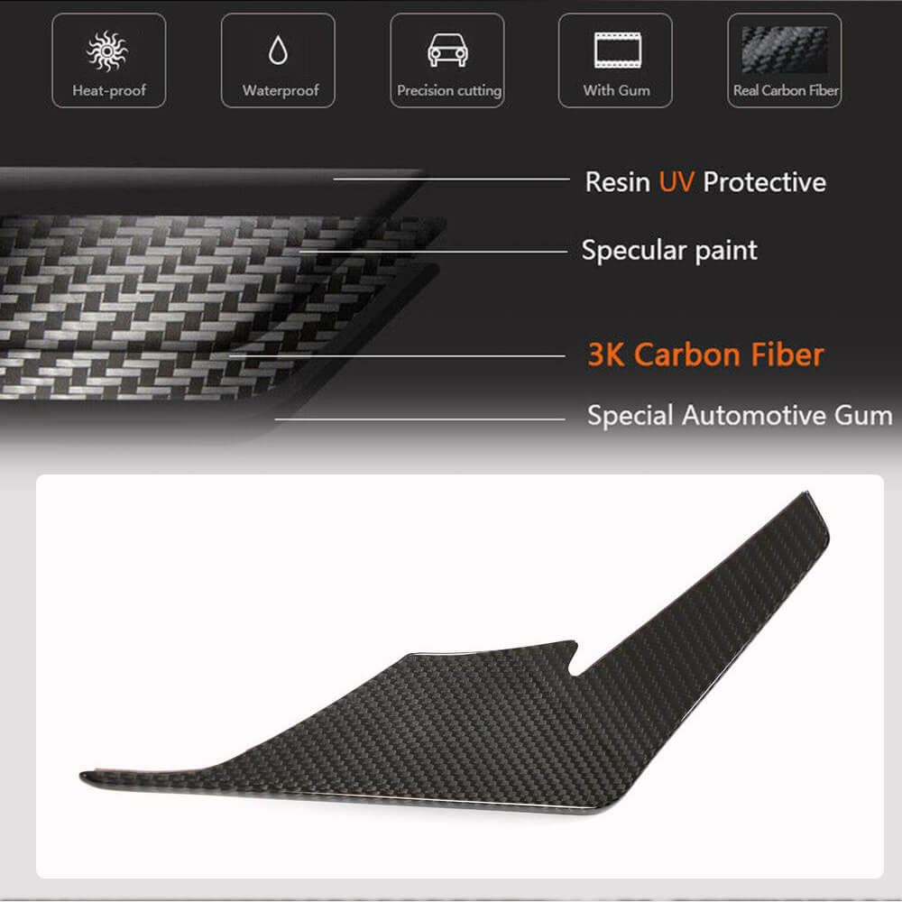 Front Bumper Fins Dry Carbon Fiber for Audi R8 2015- - image 4