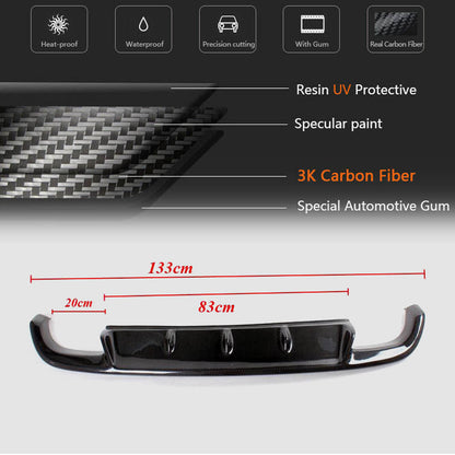 Rear bumper diffuser V1 (for GTI HB 2010-2013, Carbon) for Volkswagen Golf 6 - image 4