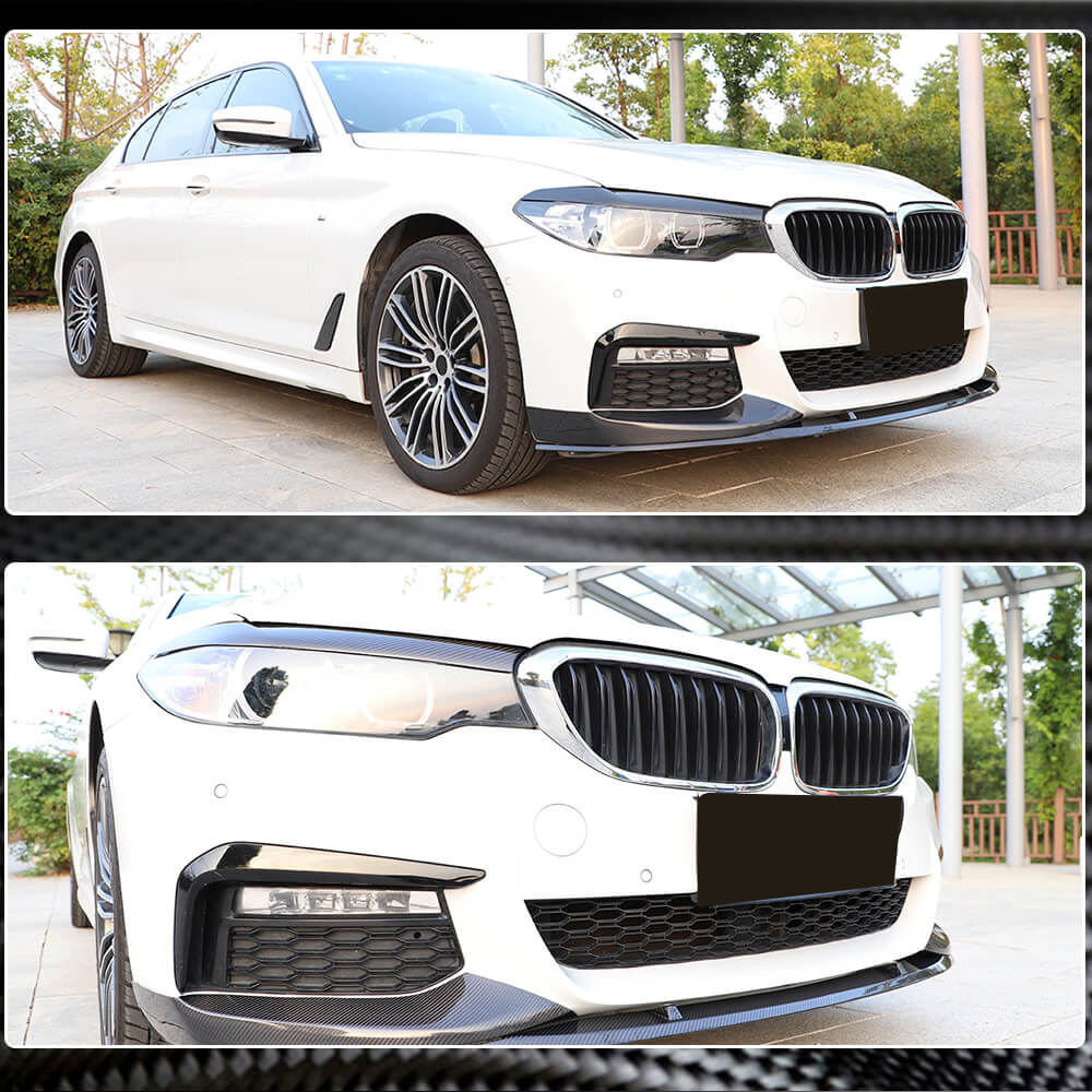 Headlight Lamp Eyelid Eyebrows Dry Carbon Fiber (2017-2020) for BMW 5 Series G30/31 2017-2023 - image 4