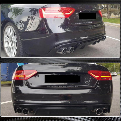 Rear bumper diffuser V2 (for S-Line 2012-2015, Carbon) for Audi A5 2007-2015 - image 4