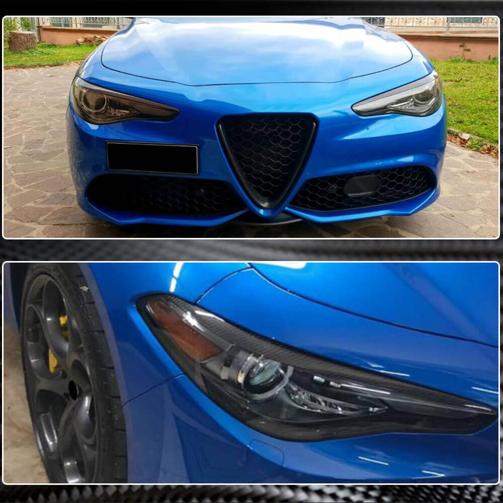 Eyelashes for headlights (Dry Carbon) for Alfa Romeo Giulia 2016-2022 - image 4