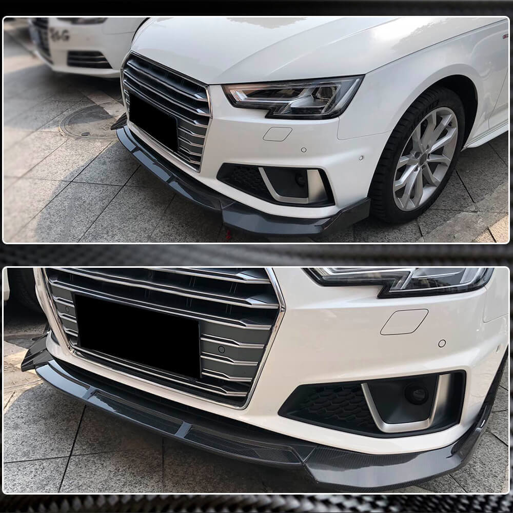 Front bumper lip V1 (for S-Line SD 2015-2019, Carbon) for Audi A4 B9 2015-2024 - image 4