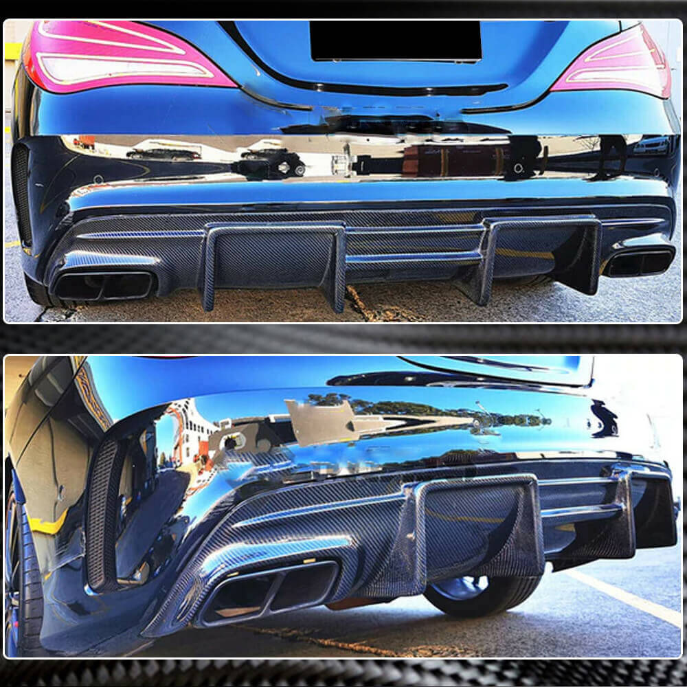 Rear Bumper Diffuser V1 for AMG-Line / CLA45 AMG, Carbon for Mercedes CLA C117 2013-2019 - image 4