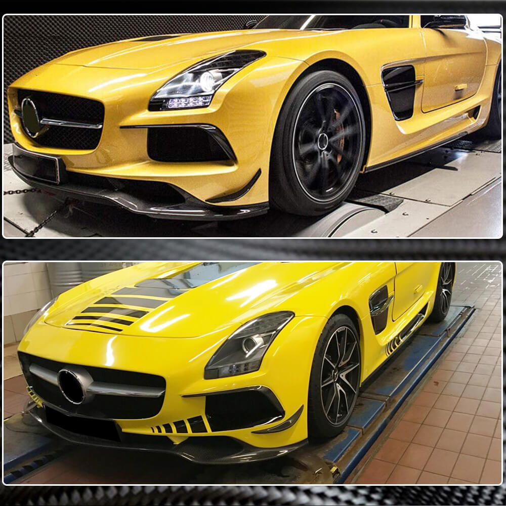 Front Bumper Lip Spoiler (Carbon) for Mercedes SLS C197 2010-2014 - image 4