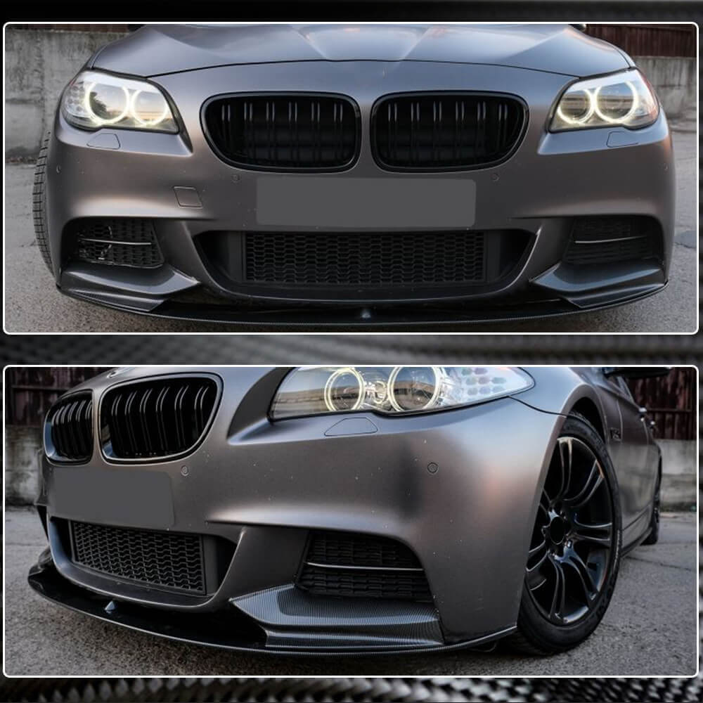 Front Bumper Lip Spoiler Carbon Fiber V3 (M-Sport) for BMW 5 series F-10/11/07 2010-2016 - image 4