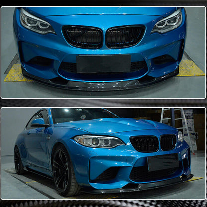 Front Bumper Lip V1 for F87 M2, Carbon for BMW 2 Series F22/F23 2014-2021 - image 4