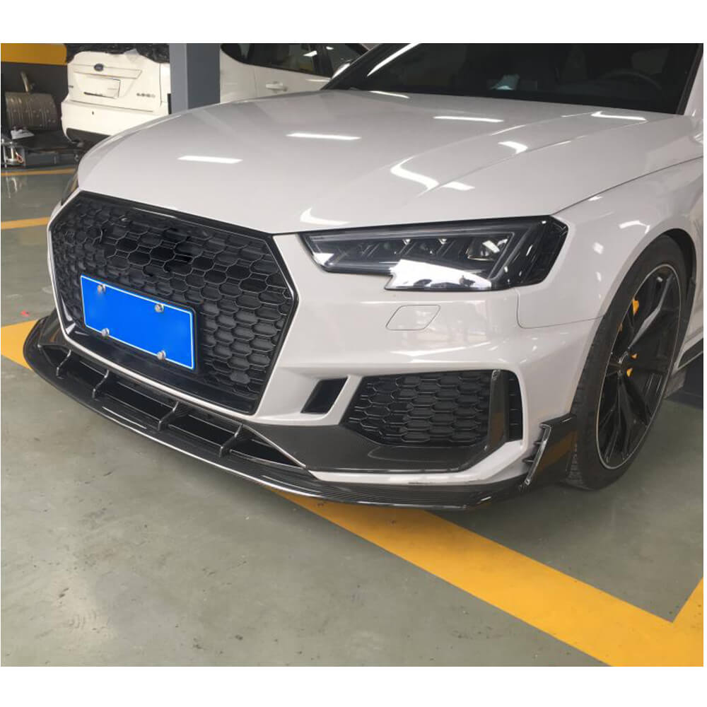 Front bumper lip V1 (for RS4 Avant 2019-2021, Carbon) for Audi A4 B9 2015-2024 - image 4