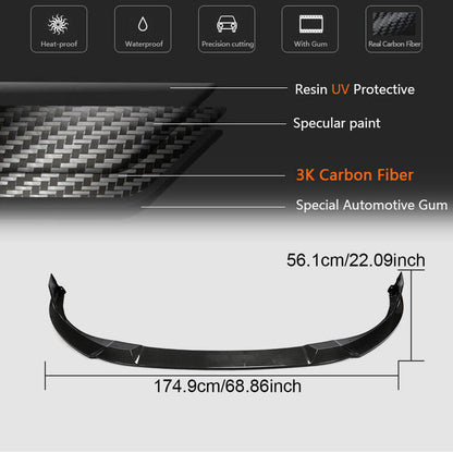 Front Bumper Lip Spoiler (for GTI HB, Carbon) for Volkswagen Golf 8 2019- - image 4