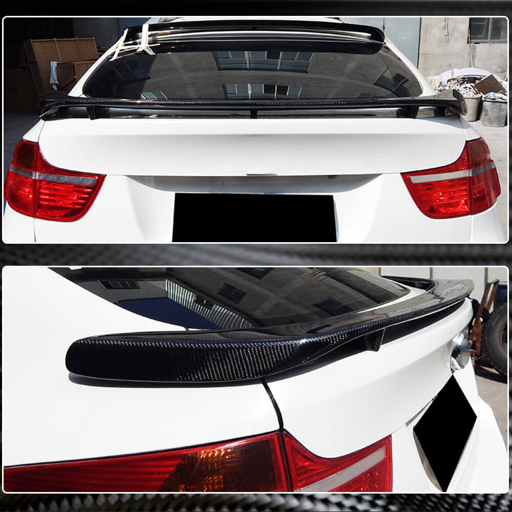 Rear Trunk Spoiler Carbon Fiber V2 for BMW X6 E-71 2008-2014 - image 4