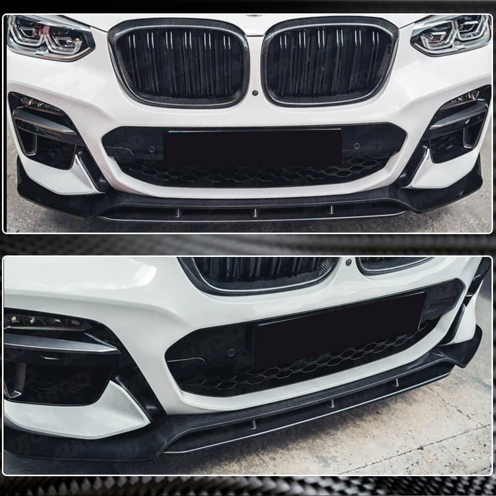 Front bumper lip for original M-Sport 2018-2021, Carbon for BMW X3 G01 2018- - image 4