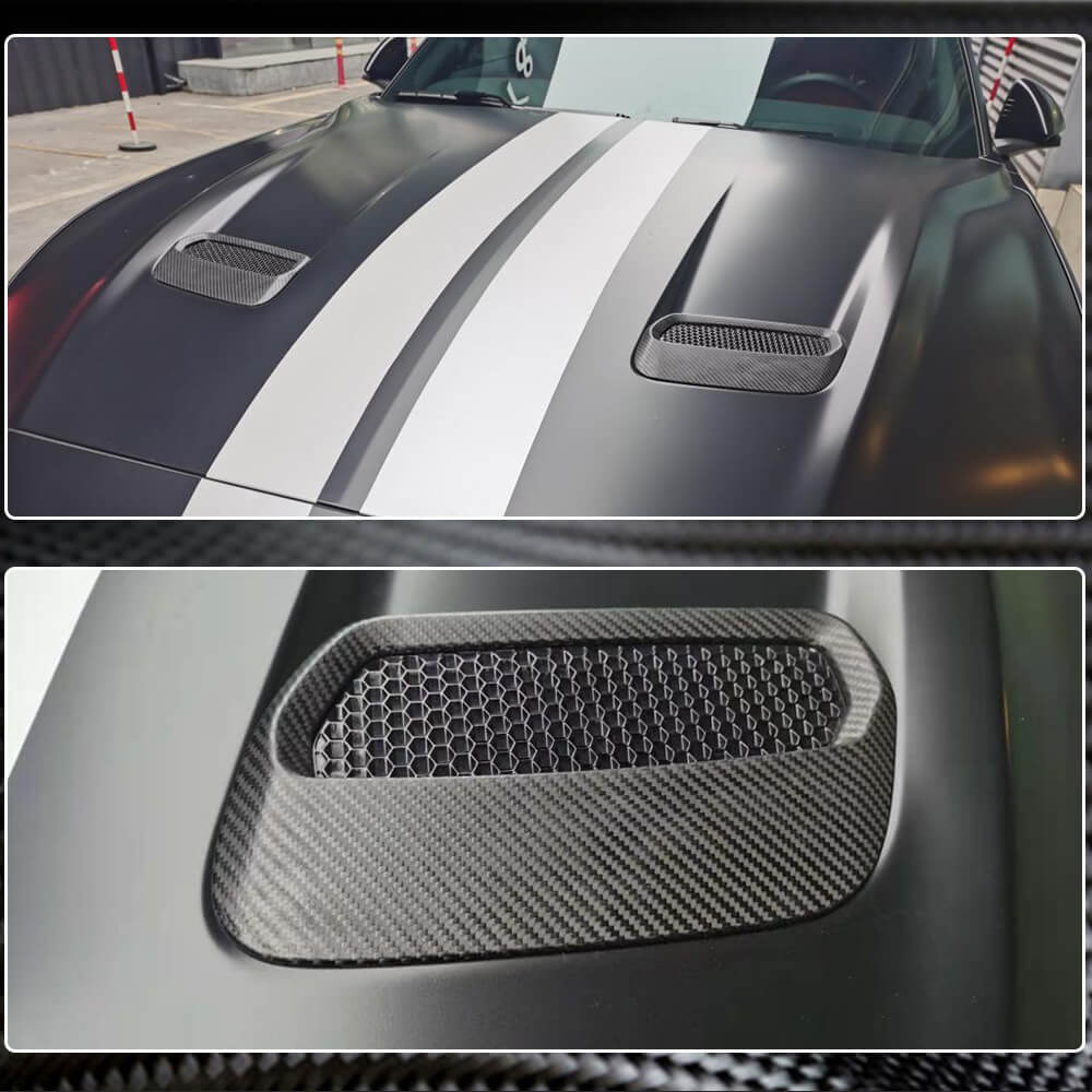 Covers on the hood (2018-2023, Carbon) for Ford Mustang 2015-2023 - image 4