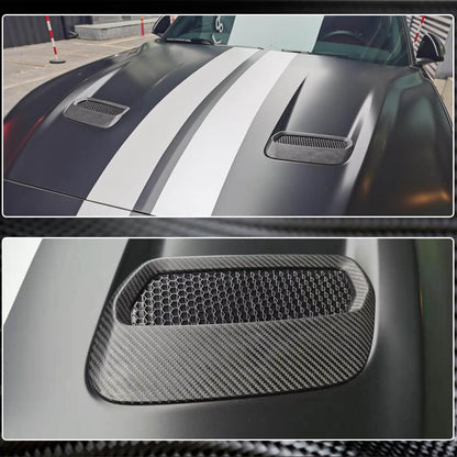 Covers on the hood (2018-2023, Carbon) for Ford Mustang 2015-2023 - image 4