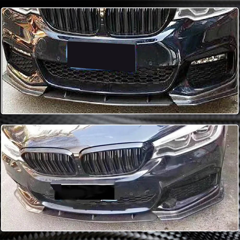 Front Bumper Lip V4 for M-Sport 2017-2020 Carbon for BMW 5 Series G30/G31 2017-2023 - image 4